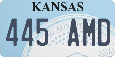 KS license plate 445AMD