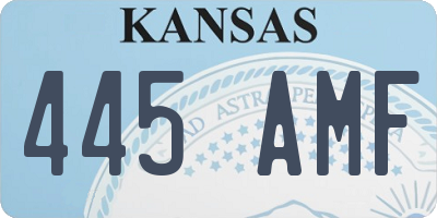 KS license plate 445AMF