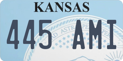 KS license plate 445AMI