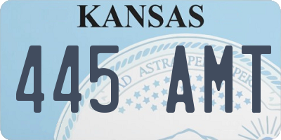 KS license plate 445AMT