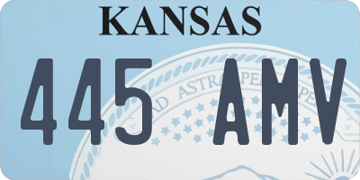 KS license plate 445AMV