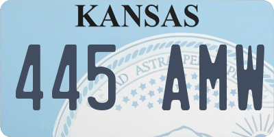 KS license plate 445AMW