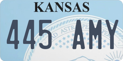 KS license plate 445AMY