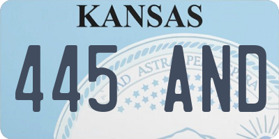 KS license plate 445AND