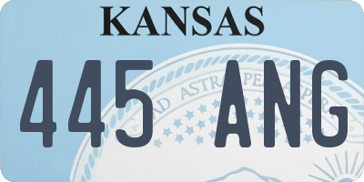 KS license plate 445ANG