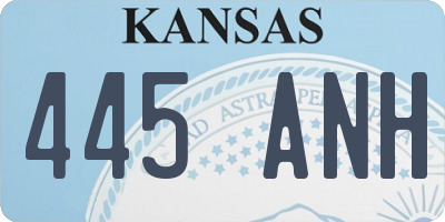 KS license plate 445ANH