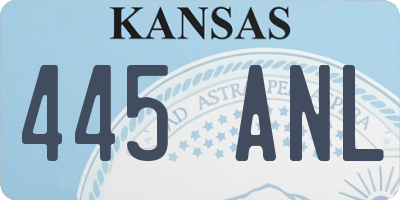 KS license plate 445ANL