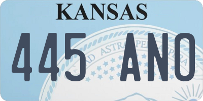 KS license plate 445ANO