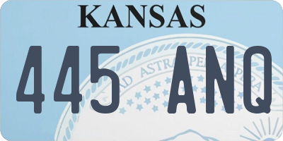 KS license plate 445ANQ