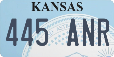 KS license plate 445ANR