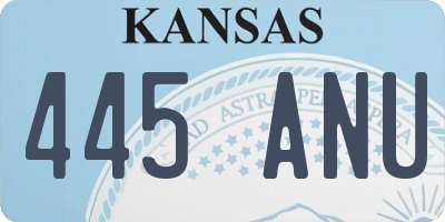 KS license plate 445ANU