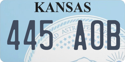 KS license plate 445AOB