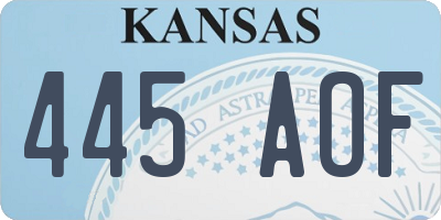 KS license plate 445AOF