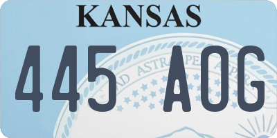 KS license plate 445AOG