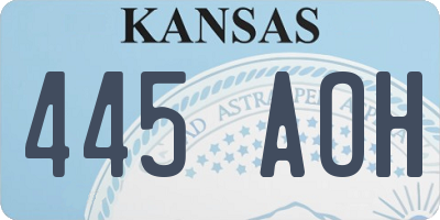 KS license plate 445AOH