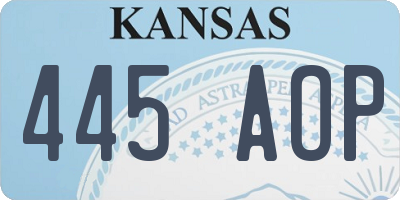 KS license plate 445AOP