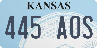 KS license plate 445AOS