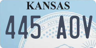 KS license plate 445AOV
