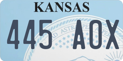 KS license plate 445AOX