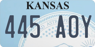 KS license plate 445AOY
