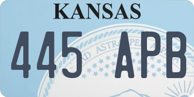 KS license plate 445APB