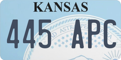 KS license plate 445APC