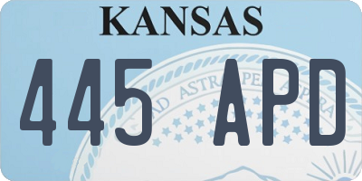 KS license plate 445APD