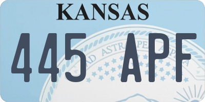 KS license plate 445APF