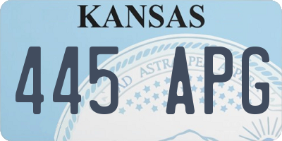 KS license plate 445APG