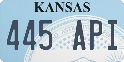 KS license plate 445API