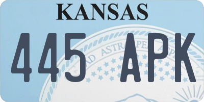 KS license plate 445APK