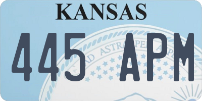 KS license plate 445APM