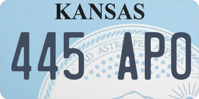 KS license plate 445APO