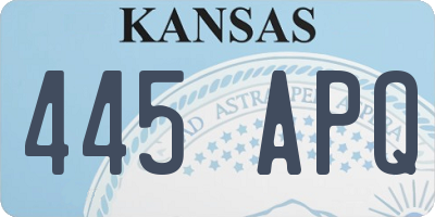 KS license plate 445APQ