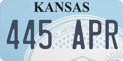 KS license plate 445APR