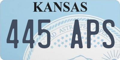 KS license plate 445APS