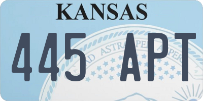 KS license plate 445APT