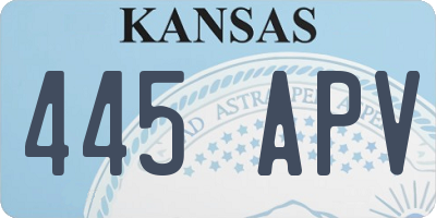 KS license plate 445APV