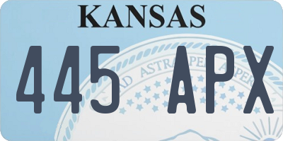 KS license plate 445APX