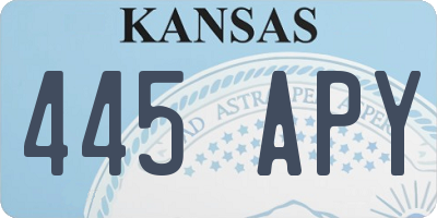 KS license plate 445APY