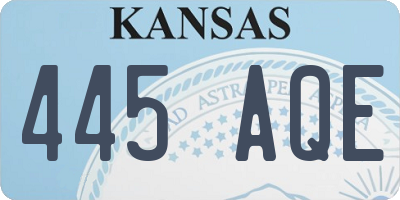 KS license plate 445AQE