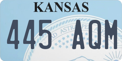 KS license plate 445AQM