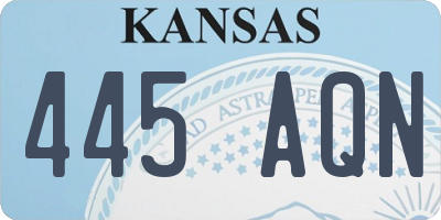 KS license plate 445AQN