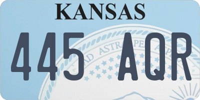 KS license plate 445AQR