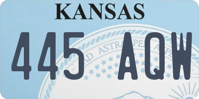 KS license plate 445AQW