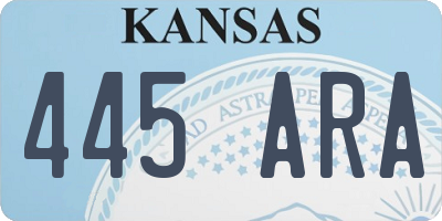 KS license plate 445ARA