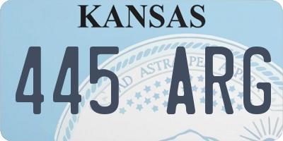 KS license plate 445ARG