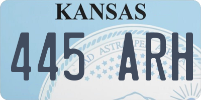 KS license plate 445ARH