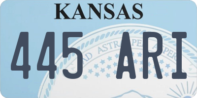 KS license plate 445ARI