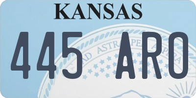 KS license plate 445ARO